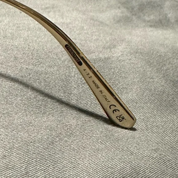 Dior Cream and Gold Square Sunglasses with Case - Picture 3 of 6